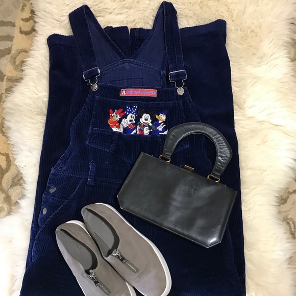 Disney Other - Vintage Disney Micky Mouse Blue Corduroy Overalls
